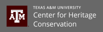 Center for Heritage Conservation horizontal logo with white text on a gray background