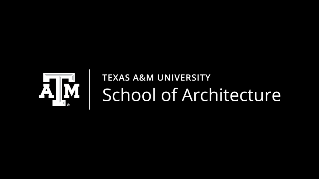 School of Architecture logo white horizontal on black