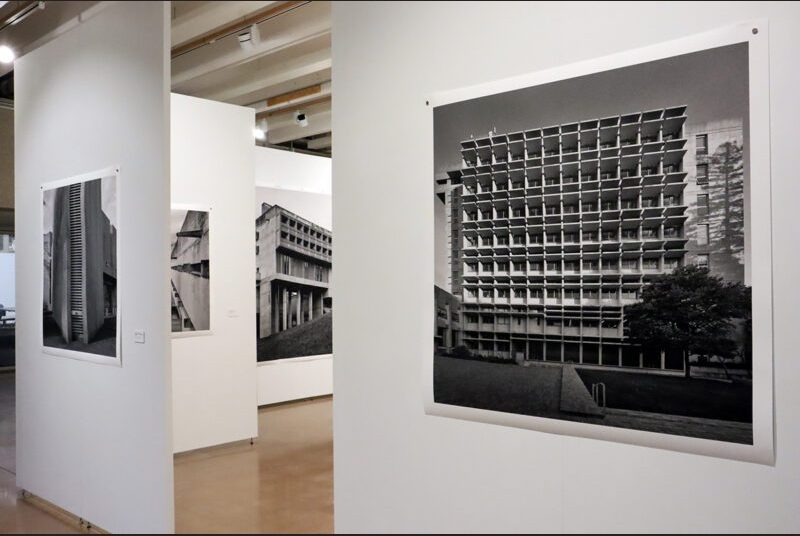 Print of Leonid Formansky’s “UC Berkeley Architecture Building” on a white wall.