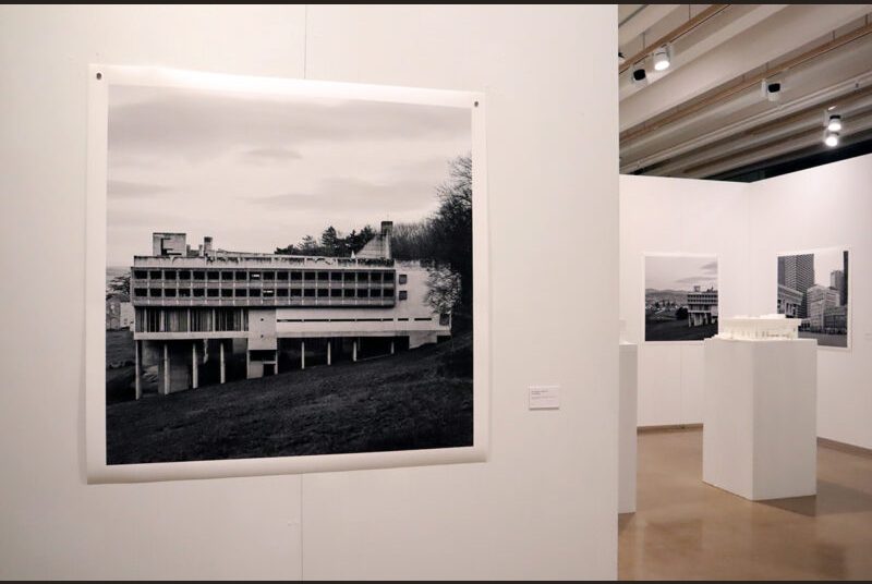 Print of Leonid Formansky’s “La Tourette Convent #7” on a white wall.