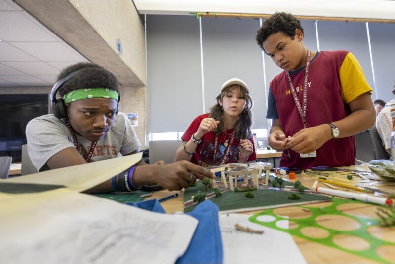 Students working together on a project at Camp ARCH.