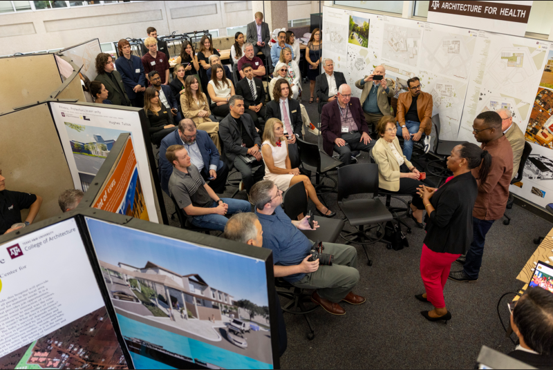 Students involved with the project and their families gathered to discuss the initiative with stakeholders and industry leaders.