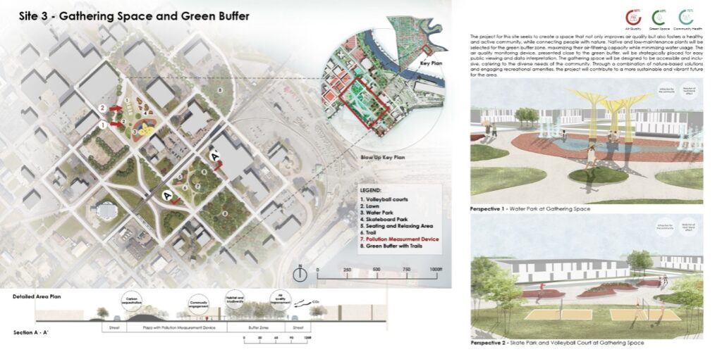 Beatriz Watanabe's landscape design of a green gathering space in Beaumont, Texas.