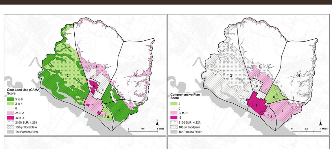 Map showing core land use score and comprehensive plan score