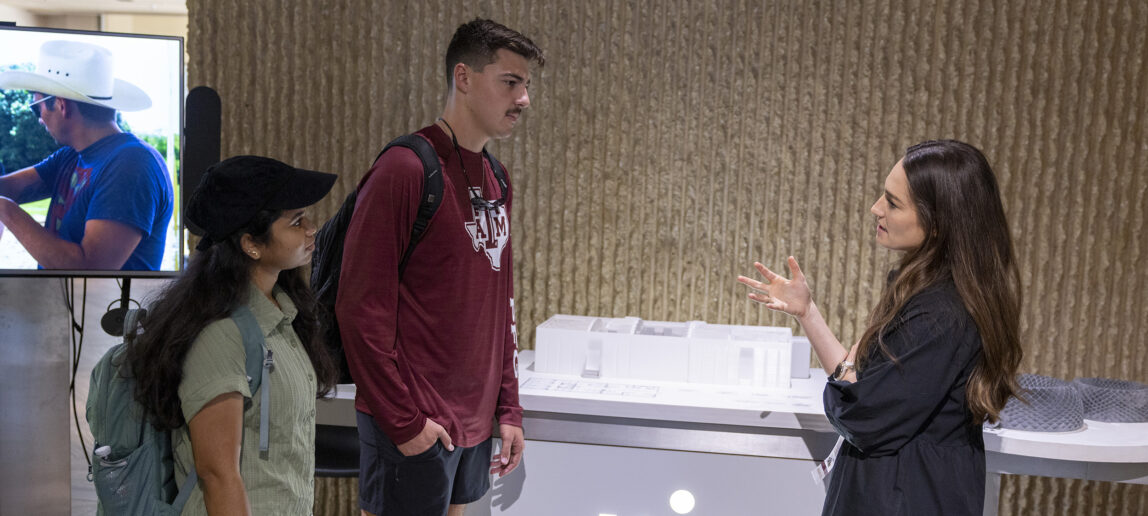 Students engage with a representative from ICON at the 2024 Showcase. Photo by: John Peters